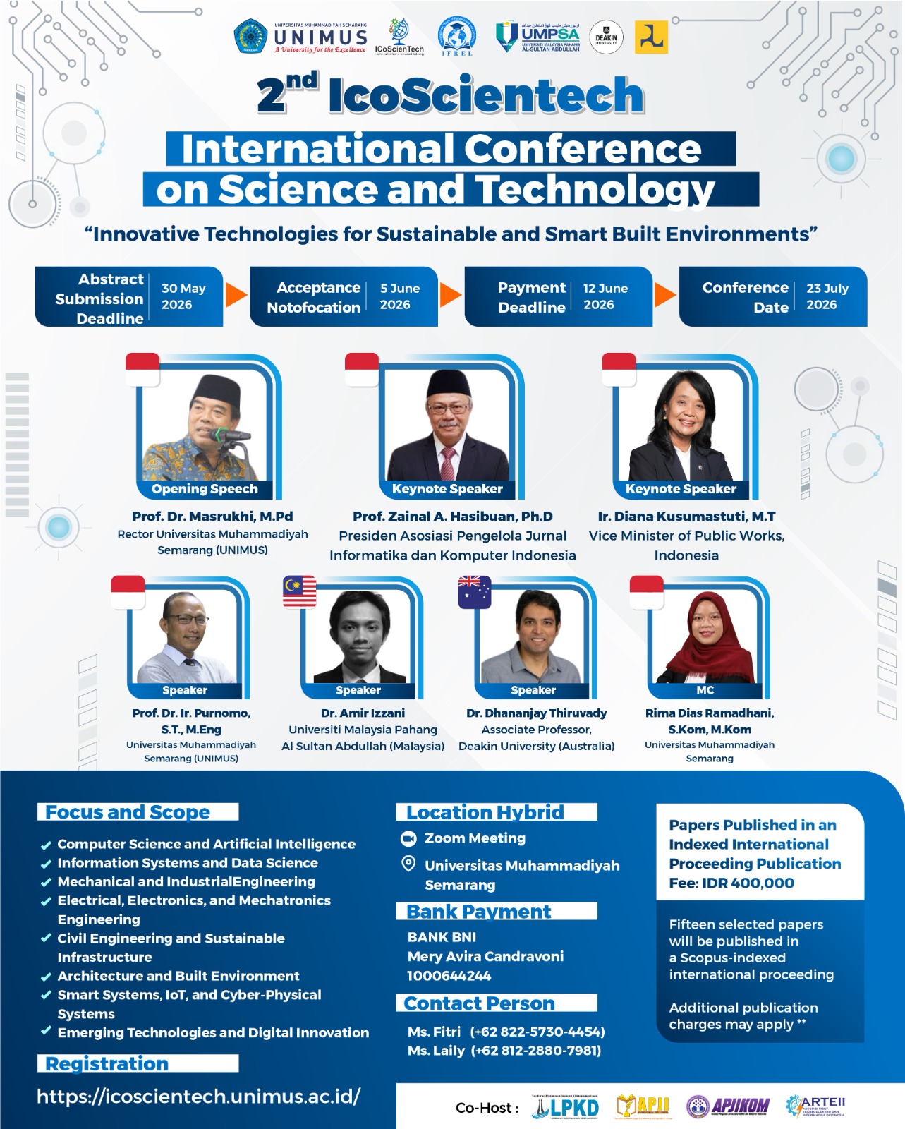 2nd IcoScientech 2026 UNIMUS – International Conference on Science and Technology Dibuka